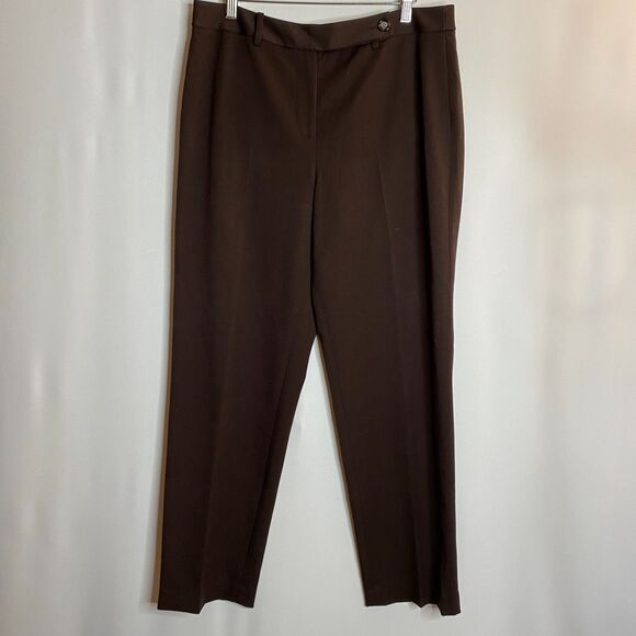 VTG Talbots Pleated Brown Dress Pants Stretch Size 12 - Picture 1 of 9